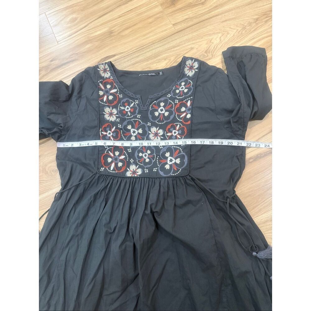 Gudrun Sjöden Black Midi Dress with Multicolor Floral Embroidery - Picture 6 of 7